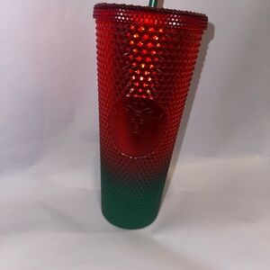 Starbucks Festive Red and Green Textured Tumbler